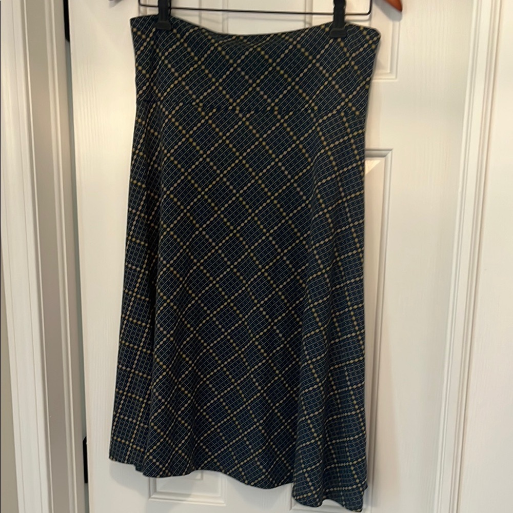 Stylish Plaid Skirt in Dark Teal and Gold